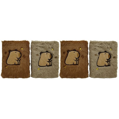 Блокнот А6 "Капібара", 80арк. хутряна обкладинка, клітинка