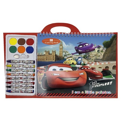 Набір для творчості: Розмальовка "Машинки" 31*21см, 12л., фарба 6кол., олівець воск.8кол.