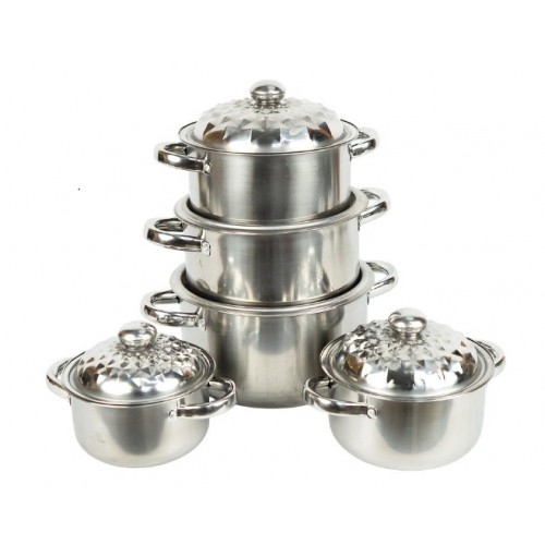 Набір каструль з нержавіючої сталі 5 предметів з кришками