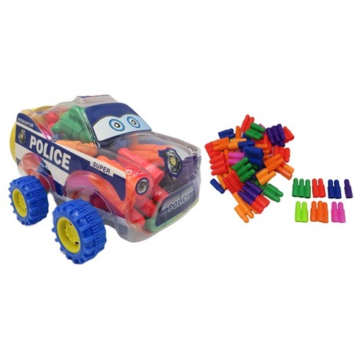 Конструктор пластиковий 53 деталі "Машина поліцейська" 21,5*15см