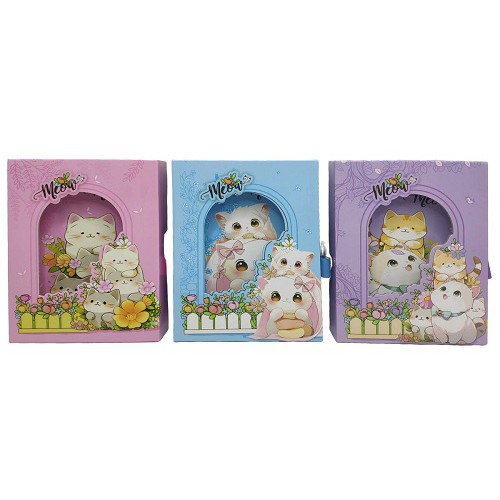 Блокнот на замочке "Котики" 13*16см, 50арк.у короб.