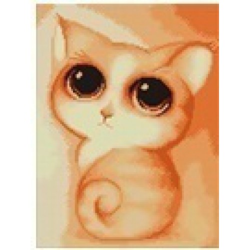 Картина в технике алмазной живописи 20*30см "Котенок с большими глазками"
