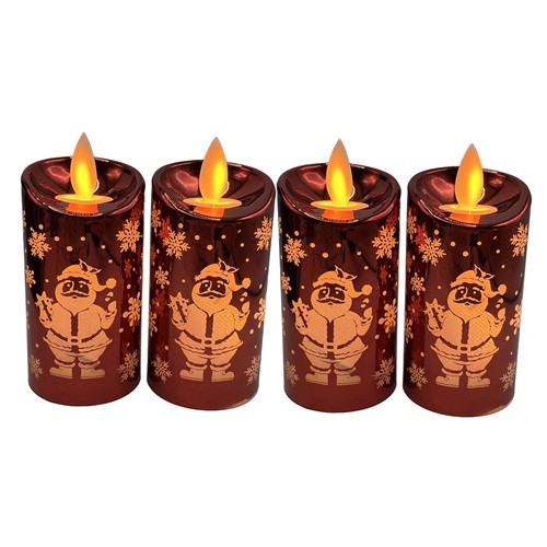 Свічка декоративна світлодіодна LED глянцева "Санта" 5*9см