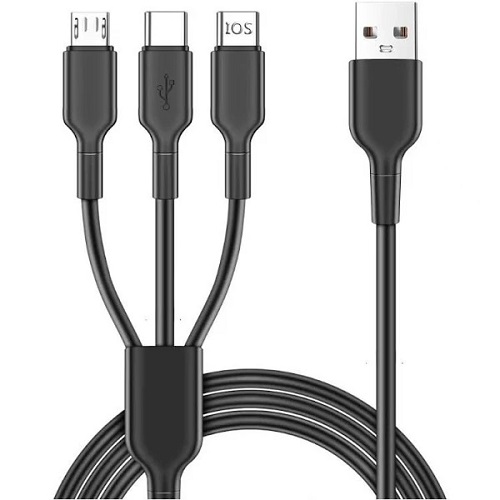 USB Кабель micro 3в1 (Type-C + Micro USB + Lightning)