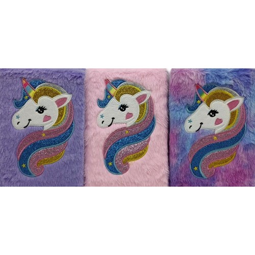 Блокнот хутряна обкладинка А5 "Єдиноріг блискучий" 80 аркушів, клітина