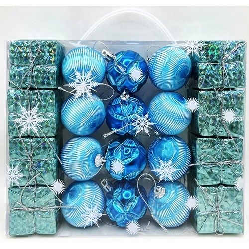 Набір іграшок на ялинку "Кулі блакитні 20шт Ø5см" у валізці