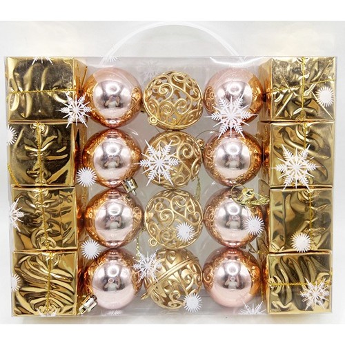 Набір іграшок на ялинку "Кулі шампань 20шт Ø5см" у валізці