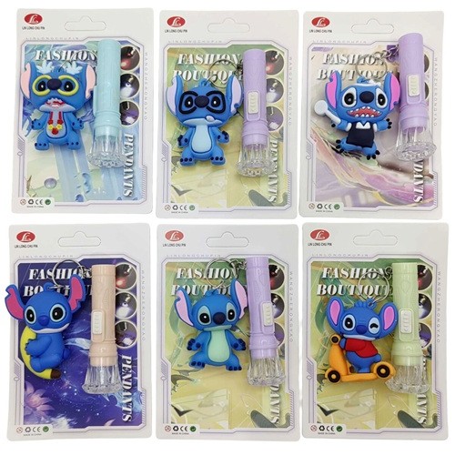 Ліхтарик ручний дитячий "Стіч" 7см з брелоком 4см