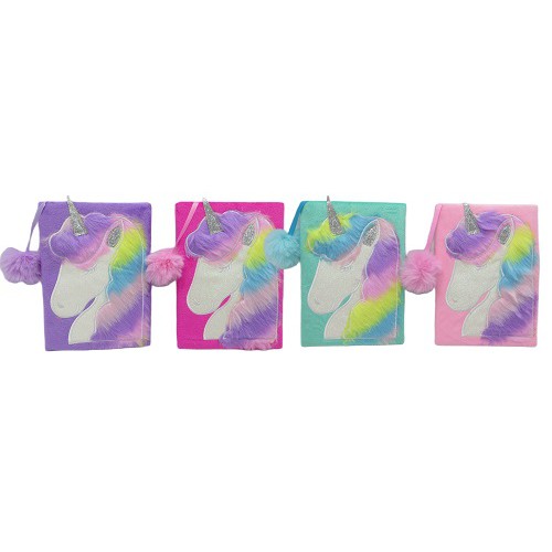 Блокнот хутряна обкладинка А5 "Єдиноріг-хутряна кулька" 80 аркушів, клітинка