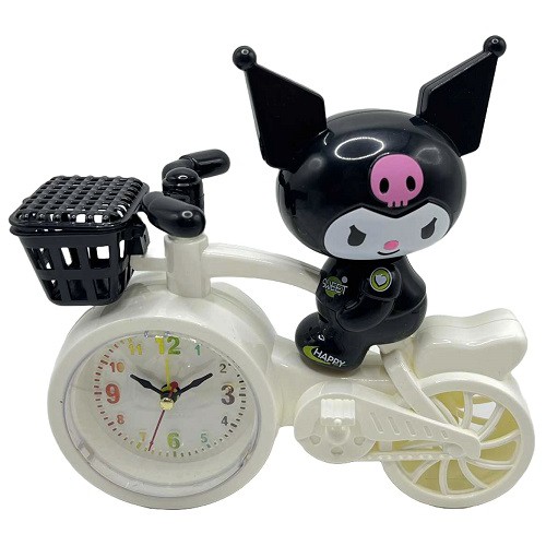 Часы-будильник детский настольный "Зайка Куруми на велосипеде" 19см