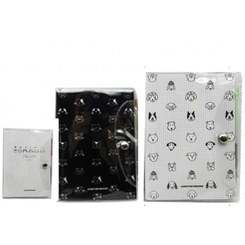 Блокнот на кнопці з ручкою "Коти,собаки"  7,5*10см, 60 аркушів, лінія