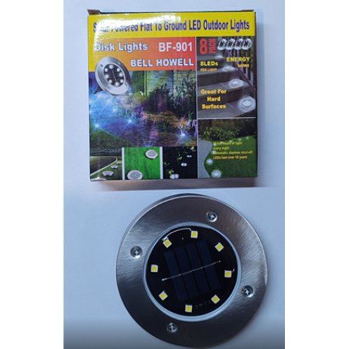 Садовий вуличний світлодіодний ліхтар-підсвітка на сонячній батареї Solar Disk Lights