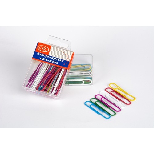 Скріпка кольорова 50мм (28шт)