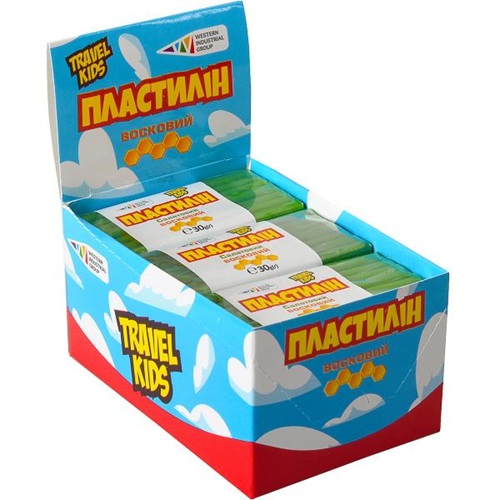 Пластилін восковий салатовий 30г "Гамма" "Travel Kids"