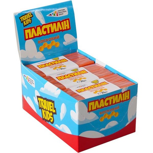 Пластилін восковий помаранчевий 30г "Гамма" "Travel Kids"