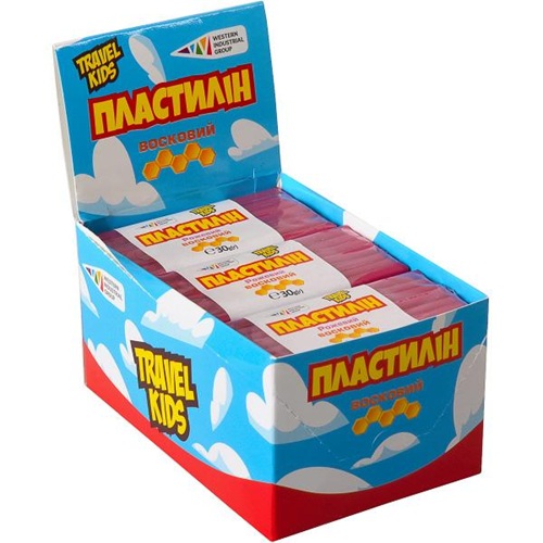 Пластилін рожевий восковий 30г "Гама" "Travel Kids"