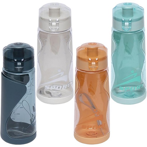 Бутылка для воды "Цилиндр прозрачная" с держателем пластик 0,5л