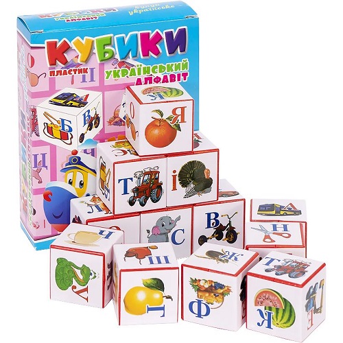Кубики українські «Азбука» пластик у коробочці
