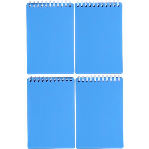 Блокнот А6 Minibook 60л., клетка, цвет бумаги - белый, пласт.обл., спираль голубой