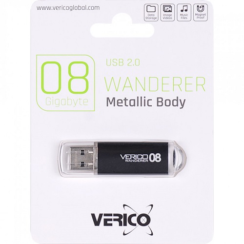 Флешка Verico USB 8Gb Wanderer Black 1UDOV-M4BK83-NN