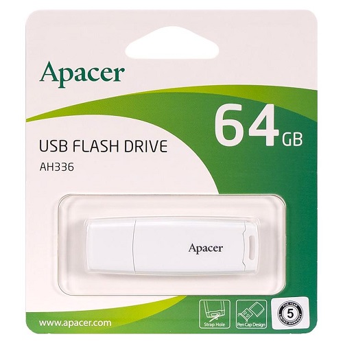 Флешка Apacer USB 64Gb AH336 White AP64GAH336W-1