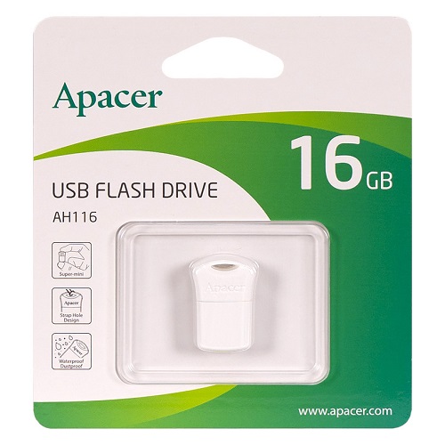 Флешка Apacer USB 16Gb AH116 White AP16GAH116W-1