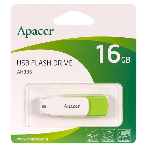 Флешка Apacer USB 16Gb AH335 Green/White AP16GAH335G-1