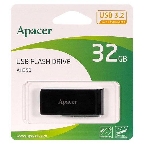 Флешка Apacer USB 32Gb AH350 Black AP32GAH350B-1