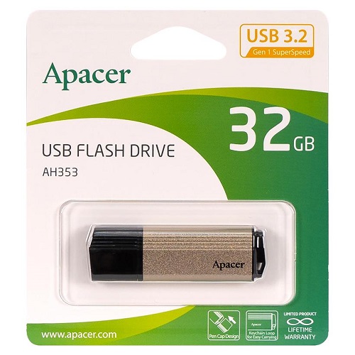 Флешка Apacer USB 32Gb AH353 Champagne Gold AP32GAH353С-1