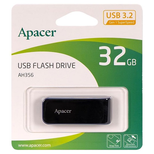 Флешка Apacer USB 32Gb AH356 Black AP32GAH356B-1