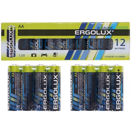 Батарейка Ergolux AA LR6 BP-12 Alkaline