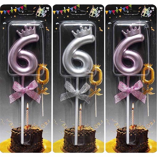 Свічка-цифра "6" з короною