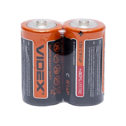 Батарейка Videx солевая1.5V R14Р (боченок)