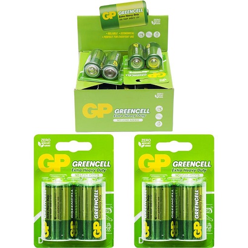 Батарейка GP GREENCELL 1.5V сольова, 13G-U2, R20, D