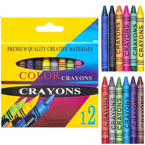 Восковые карандаши 12 цветов CRAYONS