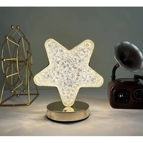 Акумуляторний настільний кришталевий нічник — Зірка сенсорний, USB