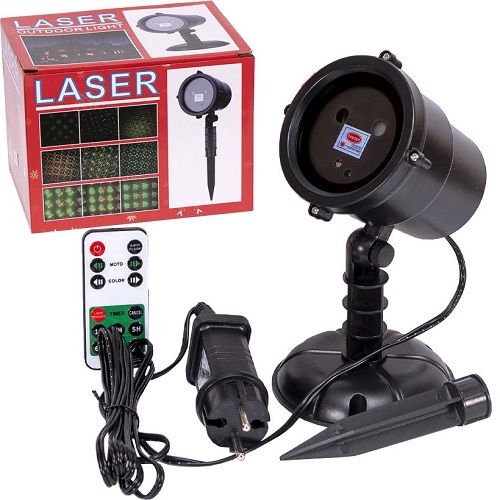 Лазерный проектор уличный на ножке с пультом