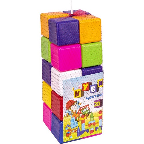Набор детский "Кубик цветной в сетке 20 элементов"