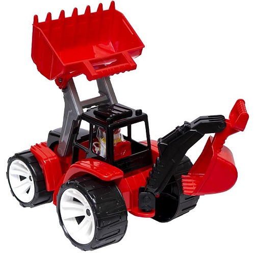 Детская игрушка "Трактор BAMS 2 ковша" черная кабина