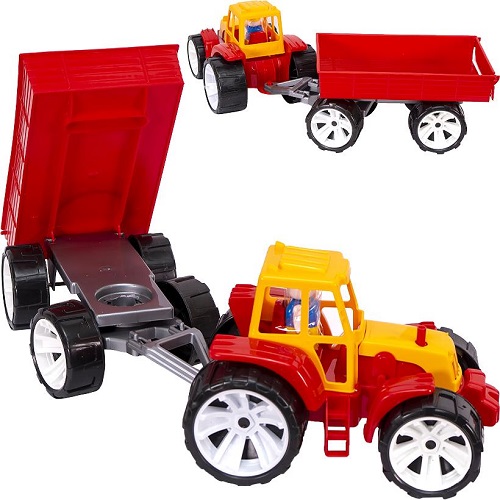 Детская игрушка "Трактор BAMS 3" с прицепом "цветной