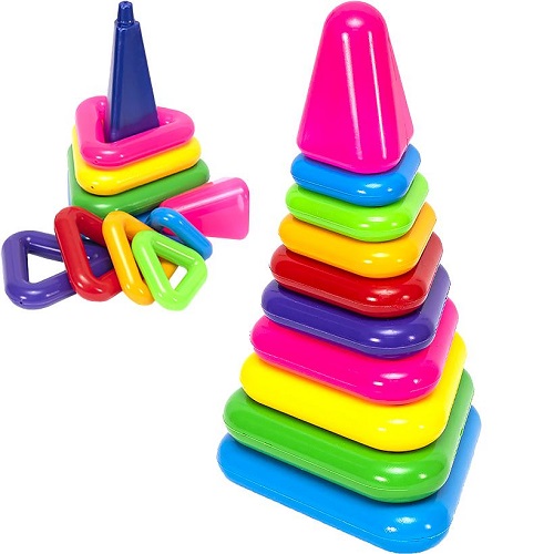 Дитяча іграшка "Піраміда трикутна №7" 9 елементів