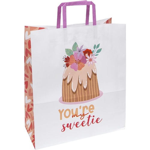 Пакет паперовий КРАФТ білий 32*15*38см