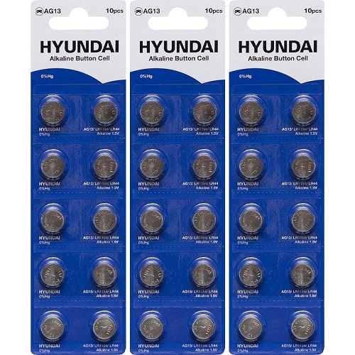 Батарейка HYUNDAI AG13 Blister 10 "таблетка"
