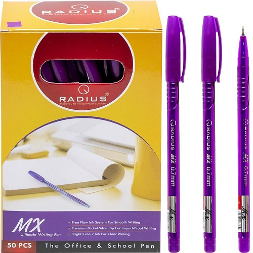 Ручка кулькова «MX» на олійній основі 0.7мм, фіолетова "RADIUS"