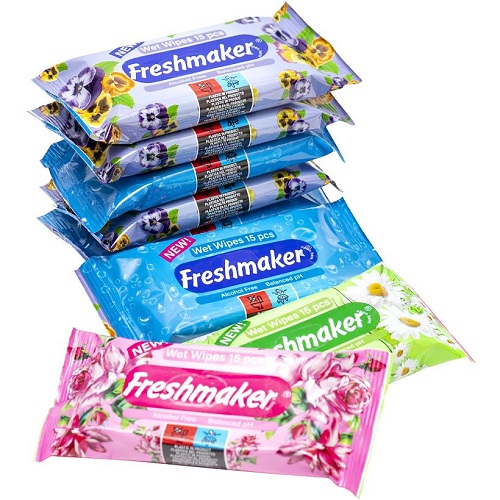 Влажная салфетка "Freshmaiker" flower pocket 15шт