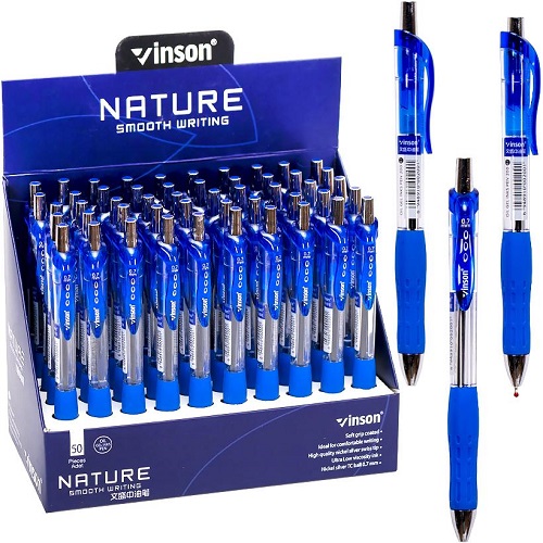 Ручка масляная "NATURE", 0,7мм, синяя автоматическая  VINSON 