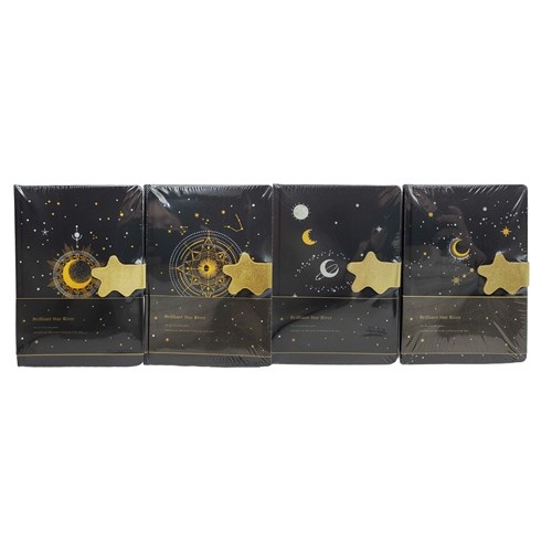 Блокнот із чорними листами на магніті А5 "Золоті планети" 13*18,5см, 96л.