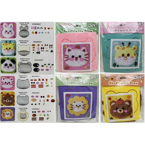 Набір для творчості "Зроби картинку 3D-Звірят із фетру та хутровоі нитки" 20*20см