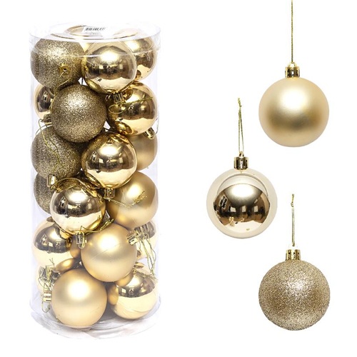 Набір кульок 24 штуки Ø4см "Золото" тубус