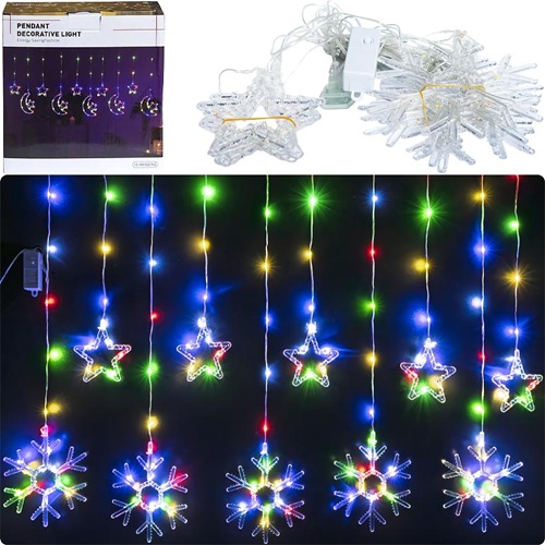 Гірлянда електрична "Сніжинка/Зірка" 5+5
